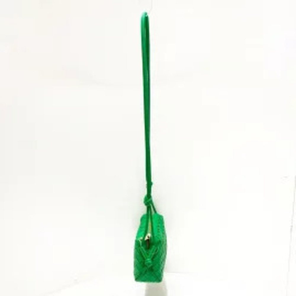 Bottega Veneta Intrecciato Shoulder Bag Green Leather